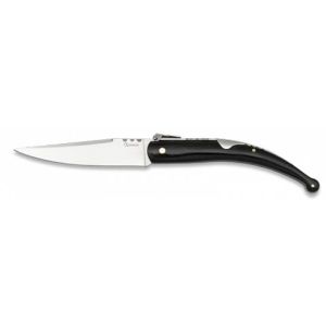 Navaja con hoja de acero 3Cr13MoV de 10.50 cm y empuñadura de estamina Negra de 14.50 cm