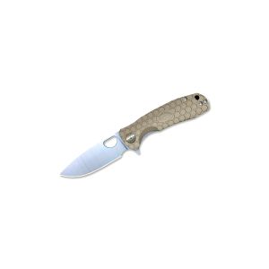 Navaja Honey Badger Flipper Medium Tan con hoja de acero 8Cr13MoV de 8.1 cm y empuñadura de FRN de 10.4 cm