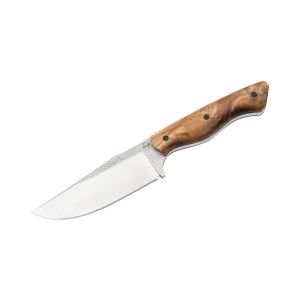 Cuchillo Böker Plus Overnighter 02BP0025 con hoja de acero D2 de 11.6 cm y empuñadura de Madera de raíz de 11.7 cm