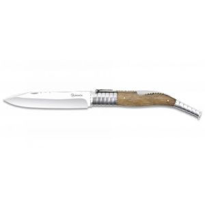 Navaja Clasica con hoja de acero 3Cr13Mov de 16.00 cm y empuñadura de Madera Zebra de 20.80 cm