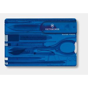 NAVAJA VICTORINOX SWISS-CARD CLASSIC, TARJETA 10 USOS AZUL TRANSP. 0.7122.T2