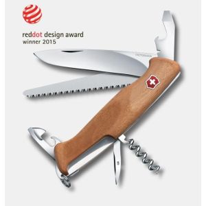 NAVAJA VICTORINOX RANGER 55 WOOD, CACHAS MADERA 130MM, 10 USOS 0.9561.63