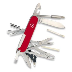 Navaja Multiusos Albainox 11076 con hoja de acero 3Cr13Mov de 6,7 cm y empuñadura de ABS/Rojo de 9,3 cm.