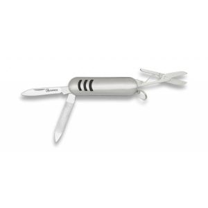 Navaja Multiusos Albainox 11097 con hoja de acero 3Cr13Mov de 3,7 cm y empuñadura de Aluminio de 6 cm.