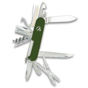 Navaja Albainox Usos Profesional 11137 con hoja de acero 3Cr13Mov de 6,7 cm y empuñadura de ABS / Verde de 9,5 cm.