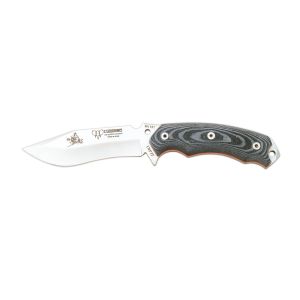 Cuchillo Cudeman 124-MC* JJSK1 hoja de acero inoxidable MoVa 1,4116 de 12 cm empuñadura de micarta negra de 11,5 cm funda de cuero