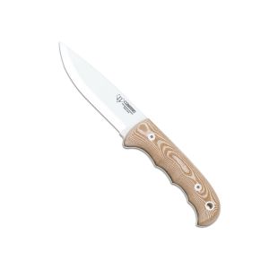 Cuchillo Cudeman 148-X Bushcraft hoja de acero inoxidable Böhler N-695 de 11 cm empuñadura de micarta marrón de 11,5 cm