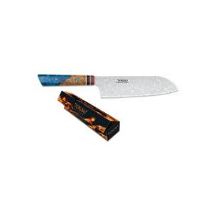 Cuchillo SANTOKU TOKISU hoja damasco. Hoja de 19 cm