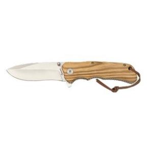 Navaja con hoja de acero 3CR13MOV de 9.00 cm y empuñadura de Madera de 12.10 cm