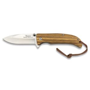Navaja - con hoja de acero 3Cr13MoV de 7.70 cm y empuñadura de Madera de 10.40 cm