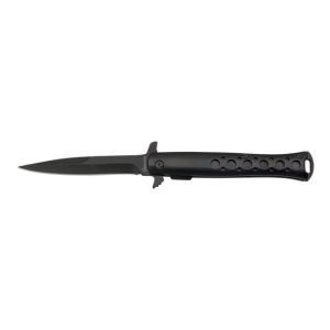 Navaja Albainox 18031 con hoja de acero 3Cr13Mov de 10 cm y empuñadura de Aluminio / Negro de 12,7 cm.