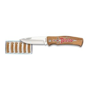 Set 6 Navaja de Madera Natural Toledo 18156+UM002 Albainox.