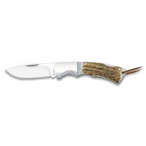 Navaja con hoja de acero 3Cr13MoV de 7.50 cm y empuñadura de Ciervo de 11.00 cm