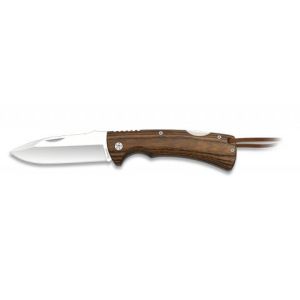 Navaja con hoja de acero 3Cr13Mov de 9.00 cm y empuñadura de estamina/Marron de 12.20 cm