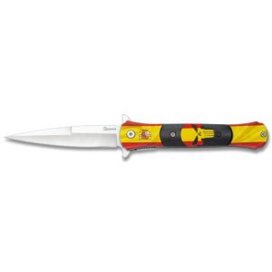 Navaja Impresilon 3D Albainox España-calavera 18596 con hoja de acero 3Cr13Mov de 9,5 cm y empuñadura de ABS, impresión 3D de 12 cm.