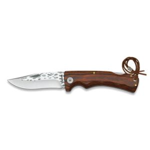 Navaja con hoja de acero 3Cr13MoV de 8.80 cm y empuñadura de estamina Roja de 11.40 cm