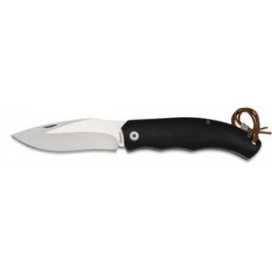 Navaja con hoja de acero Inox 3Cr13Mov de 8.60 cm y empuñadura de estamina/Negro de 11.00 cm