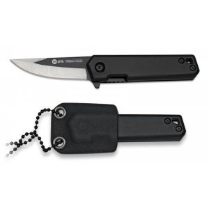Navaja K-25 Colgante 18743 con hoja de acero Inox 7Cr17Mov de 5,2 cm y empuñadura de Aluminio Negro de 7,8 cm.