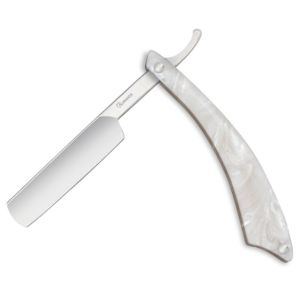 Navaja Albainox Barbera 18755 con hoja de acero Inox de 14,7 cm y empuñadura de Imitación Nacar de 14 cm.
