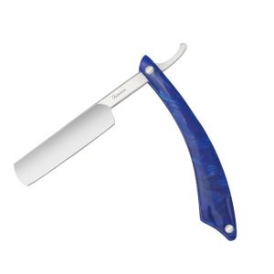 Navaja Albainox Barbera 18756 con hoja de acero Inox de 14,7 cm y empuñadura de Imitación Nacar Azul de 14 cm.