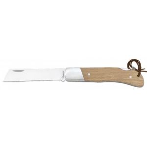 Navaja Punta Cortada con hoja de acero 3Cr13Mov de 8.60 cm y empuñadura de Madera natural de 11.00 cm