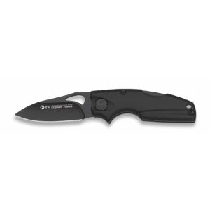 Navaja K-25 18775 con hoja de acero 7Cr17Mov de 5,8 cm y empuñadura de Aluminio Negro de 7,8 cm.