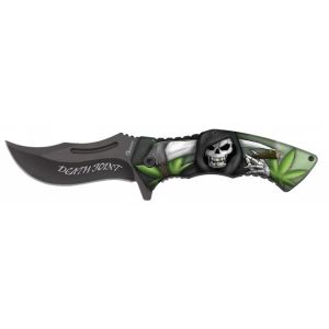 Navaja Albainox Calavera 18786 con hoja de acero 3Cr13Mov de 8,5 cm y empuñadura de ABS, 3D diseño de 12 cm.