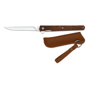 Navaja Albainox 18802 con hoja de acero 3Cr13Mov de 9,5 cm y empuñadura de Madera natural de 12 cm.