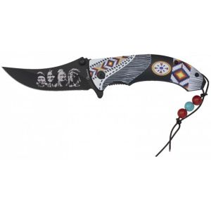 Navaja India Albainox 18813 con hoja de acero 3Cr13Mov de 8,5 cm y empuñadura de ABS, 3D diseño de 11,5 cm.