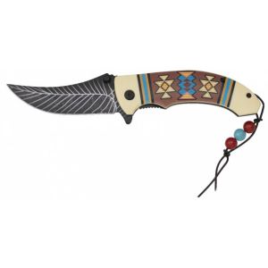 Navaja India Albainox 18814 con hoja de acero 3Cr13Mov de 8,5 cm y empuñadura de ABS, 3D diseño de 11,5 cm.