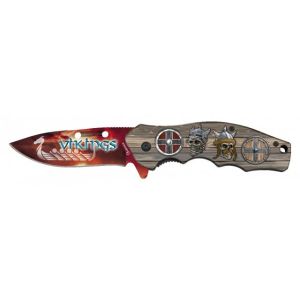 Navaja Albainox Vikings 18820 con hoja de acero 3Cr13Mov de 8,5 cm y empuñadura de ABS, 3D diseño de 11,5 cm.