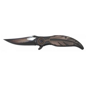 Navaja Pluma Albainox 18830 con hoja de acero 3Cr13Mov de 7 cm y empuñadura de Acero, 3D diseño de 9,8 cm.