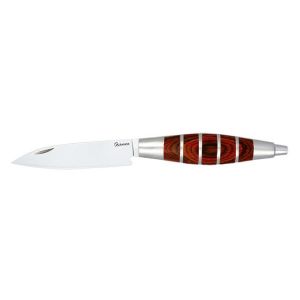 Navaja Albainox 18832 con hoja de acero 3Cr13Mov de 8,2 cm y empuñadura de Aluminio y estamina/stamina roja de 9,5 cm.