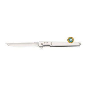 Navaja Rodamientos Albainox 18845 con hoja de acero 3Cr13Mov de 8,9 cm y empuñadura de Acero Brillo de 11,5 cm.