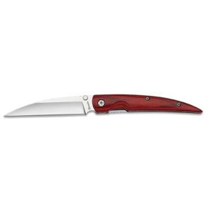 Navaja con hoja de acero 3Cr13MoV de 8.60 cm y empuñadura de estamina roja de 0.00 cm