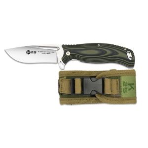 Navaja K-25 18868 con hoja de acero 7Cr17Mov de 10 cm y empuñadura de G10/Verde Wengue de 12,3 cm.