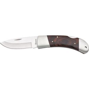 Navaja con hoja de acero 3CR13MOV de 8.70 cm y empuñadura de estamina Roja de 11.80 cm