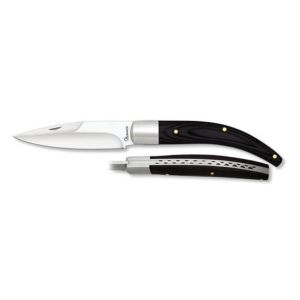 Navaja con hoja de acero 3CR13MOV de 8.50 cm y empuñadura de estamina Negra de 10.90 cm
