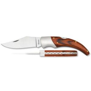 Navaja con hoja de acero 3CR13MOV de 8.10 cm y empuñadura de estamina Roja de 10.30 cm