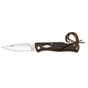 Navaja con hoja de acero 3CR13MOV de 8.00 cm y empuñadura de Madera Wengué de 10.80 cm