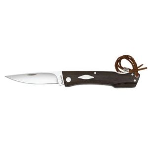 Navaja con hoja de acero 3CR13MOV de 8.20 cm y empuñadura de Madera Wengué de 10.80 cm