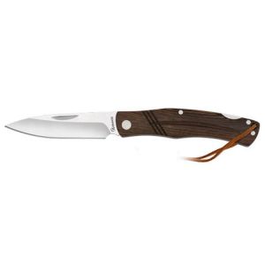 Navaja con hoja de acero 3Cr13MoV de 8.00 cm y empuñadura de Madera Wengué de 10.30 cm