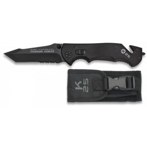 Navaja K-25 19127 con hoja de acero Inoxidable 7Cr17Mov de 9 cm y empuñadura de Aluminio de 12 cm.