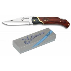 Navaja Laguiole con hoja de acero 3Cr13Mov de 9.40 cm y empuñadura de estamina/Rojo de 11.90 cm