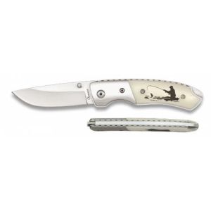 Navaja Deluxe Pesca con hoja de acero 3Cr13Mov de 6.50 cm y empuñadura de ABS/Blanco de 9.50 cm