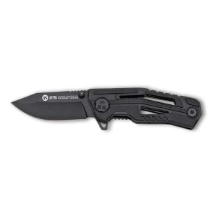 Navaja Táctica K-25 25006 con hoja de acero 7Cr17Mov de 5 cm y empuñadura de G10 Negro de 7,2 cm.
