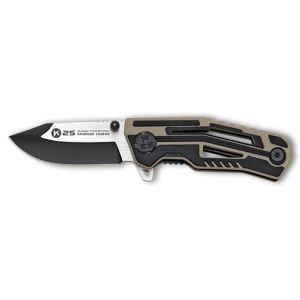 Navaja Táctica K-25 25007 con hoja de acero 7Cr17Mov de 5 cm y empuñadura de G10 Coyote de 7,2 cm.