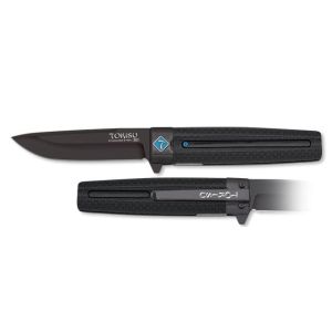 Navaja Tokisu 25018 con hoja de Acero Inoxidable D2 de 9,2 cm y empuñadura de Goma Antideslizante de 11,4 cm.