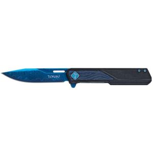 Navaja Tokisu 25020 con hoja de acero Damasco 67 capas de 8 cm y empuñadura de G10 Damasco de 10,2 cm.