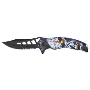 Navaja Albainox 25037 con hoja de acero 3Cr13Mov de 8,6 cm y empuñadura de ABS / Diseño 3D de 11,5 cm.